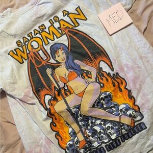 Edgy Graphic Tee - White with Bold Multicolor Design